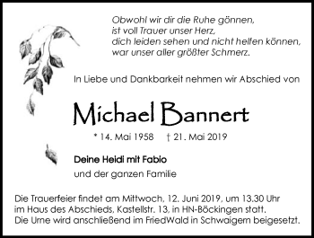 Traueranzeige von Michael Bannert 