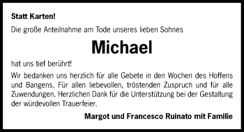 Traueranzeige von Michael Ruinato 