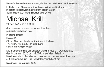 Traueranzeige von Michael Krill 