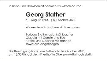 Traueranzeige von Georg Stather von GESAMT