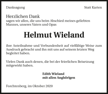 Traueranzeige von Helmut Wieland von GESAMT