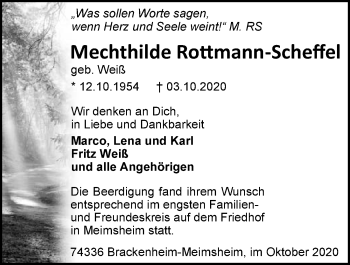 Traueranzeige von Mechthilde Rottmann-Scheffel von GESAMT