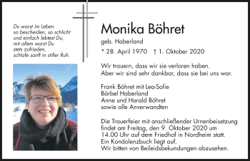 Traueranzeige von Monika Böhret von GESAMT