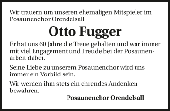 Traueranzeige von Otto Fugger von GESAMT