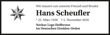 Traueranzeige von Hans Scheufler von GESAMT