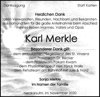 Traueranzeige von Karl Merkle von GESAMT