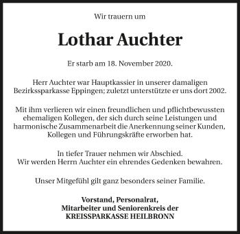 Traueranzeige von Lothar Auchter von GESAMT