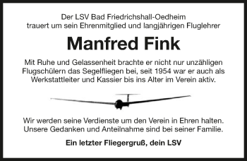 Traueranzeige von Manfred Fink von GESAMT