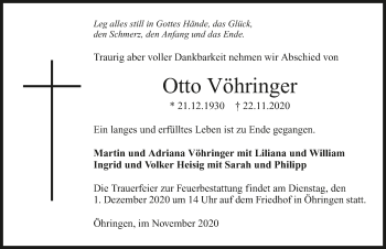 Traueranzeige von Otto Vöhringer von GESAMT