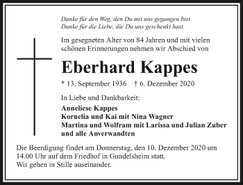 Traueranzeige von Eberhard Kappes von GESAMT