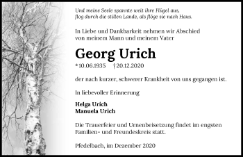Traueranzeige von Georg Urich von GESAMT