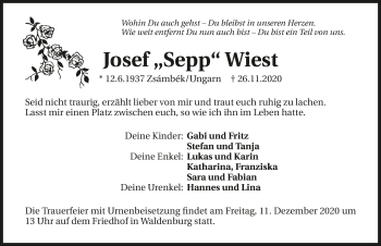 Traueranzeige von Josef Wiest von GESAMT