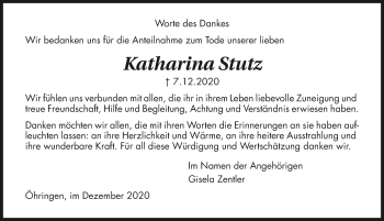 Traueranzeige von Katharina Stutz von GESAMT