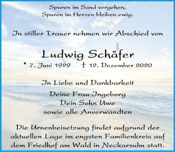 Traueranzeige von Ludwig Schäfer von GESAMT