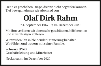 Traueranzeige von Olaf Rahm von GESAMT