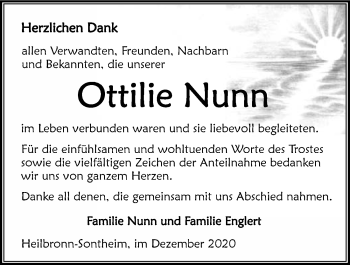 Traueranzeige von Ottilie Nunn von GESAMT