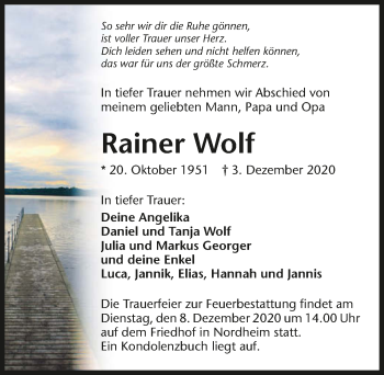 Traueranzeige von Rainer Wolf von GESAMT