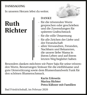 Traueranzeige von Ruth Richter 