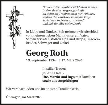 Traueranzeige von Georg Roth 