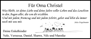 Traueranzeige von Christel Gliewe 