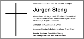 Traueranzeige von Jürgen Steng 