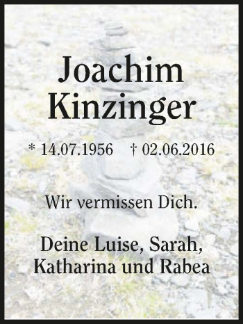 Traueranzeige von Joachim Kinzinger 