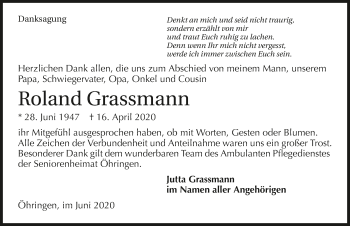 Traueranzeige von Roland Grassmann 