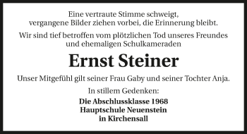 Traueranzeige von Ernst Steiner von GESAMT