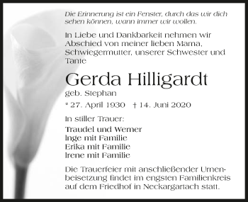 Traueranzeige von Gerda Hilligardt von GESAMT
