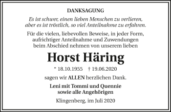 Traueranzeige von Horst Häring von GESAMT