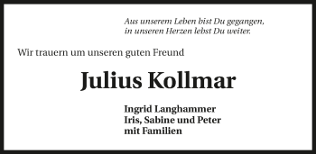 Traueranzeige von Julius Kollmar von GESAMT