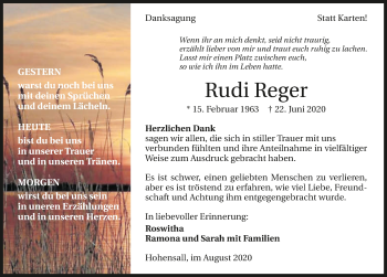 Traueranzeige von Rudi Reger von GESAMT