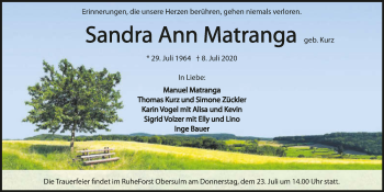 Traueranzeige von Sandra Ann Matranga von GESAMT