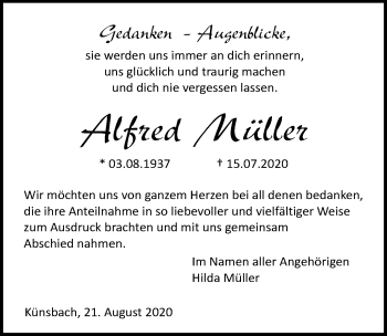 Traueranzeige von Alfred Müller von GESAMT