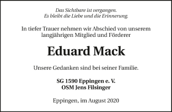 Traueranzeige von Eduard Mack von GESAMT