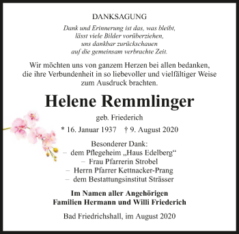 Traueranzeige von Helene Remmlinger von GESAMT