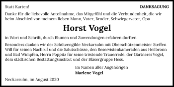 Traueranzeige von Horst Vogel von GESAMT