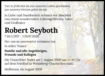 Traueranzeige von Robert Seyboth von GESAMT