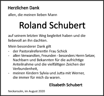 Traueranzeige von Roland Schubert von GESAMT