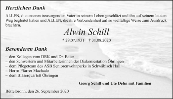 Traueranzeige von Alwin Schill von GESAMT