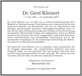 Traueranzeige von Gerd Kleinert von GESAMT