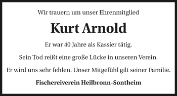 Traueranzeige von Kurt Arnold von GESAMT