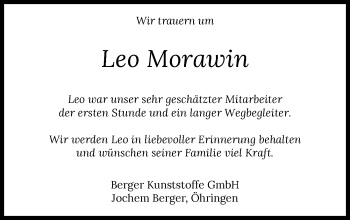 Traueranzeige von Leo Morawin von GESAMT