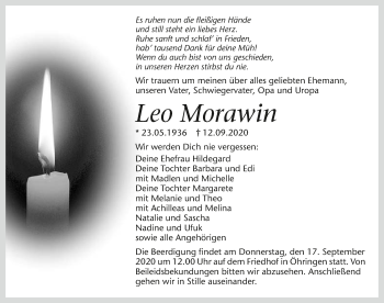 Traueranzeige von Leo Morawin von GESAMT