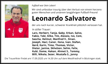 Traueranzeige von Leonardo Salvatore von GESAMT