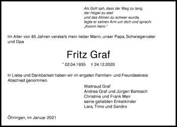 Traueranzeige von Fritz Graf von GESAMT