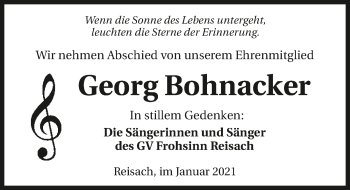 Traueranzeige von Georg Bohnacker von GESAMT