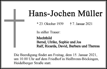 Traueranzeige von Hans-Jochen Müller von GESAMT