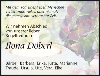 Traueranzeige von Ilona Döberl von GESAMT