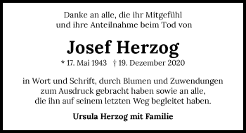 Traueranzeige von Josef Herzog von GESAMT